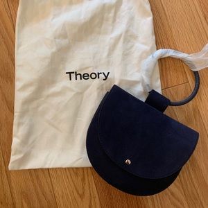 Theory Whitney Bag in Navy suede NEW